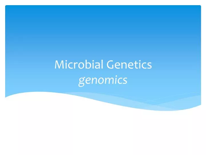 microbial genetics genomics