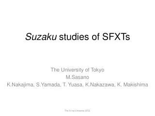 Suzaku studies of SFXTs