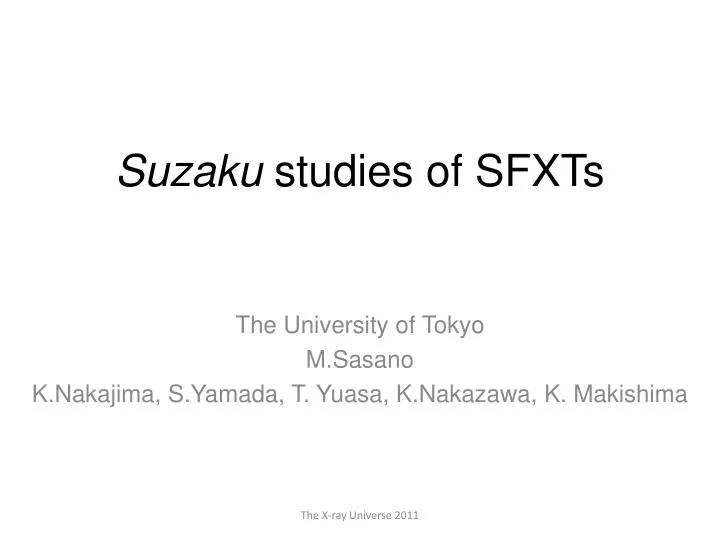 suzaku studies of sfxts