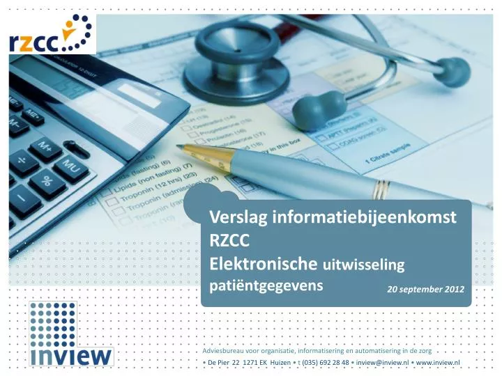 verslag informatiebijeenkomst rzcc elektronische uitwisseling pati ntgegevens