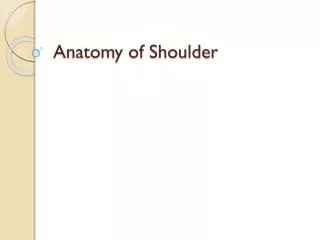 Anatomy of Shoulder