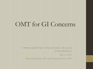 OMT for GI Concerns