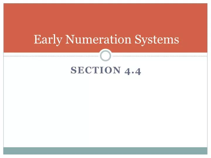 early numeration systems