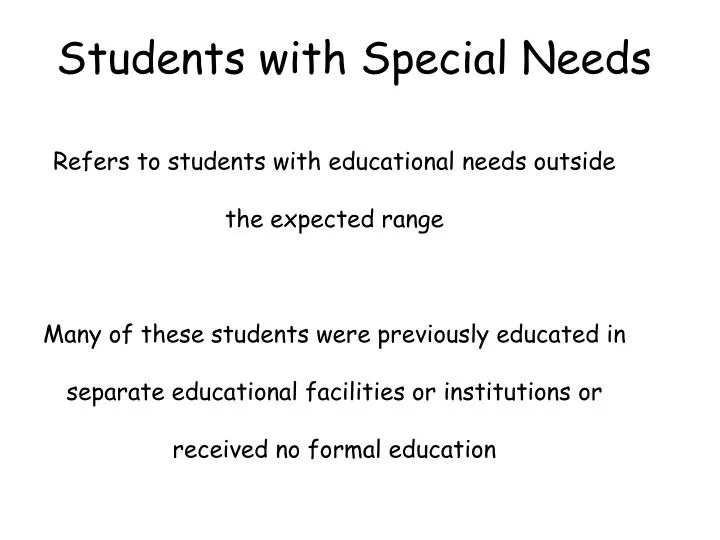 students with special needs