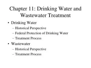 Chapter 11: Drinking Water and Wastewater Treatment