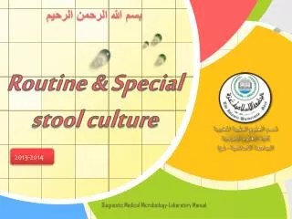 Routine &amp; Special stool culture