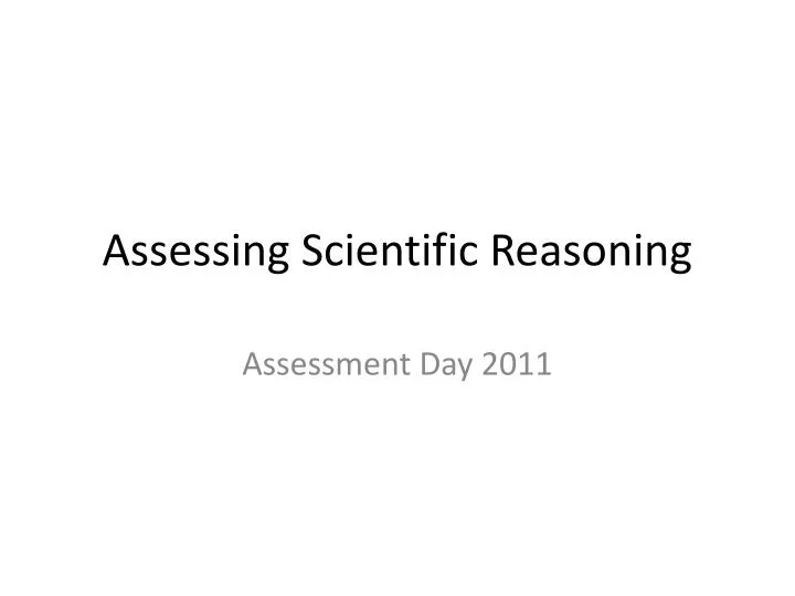 assessing scientific reasoning