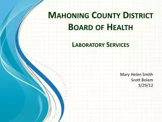 Mahoning County District Board of Health