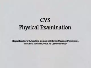 CVS Physical Examination