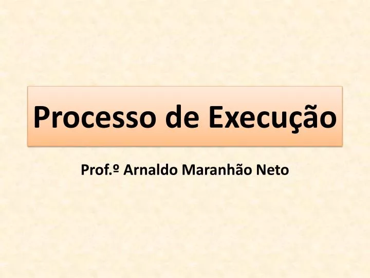 processo de execu o