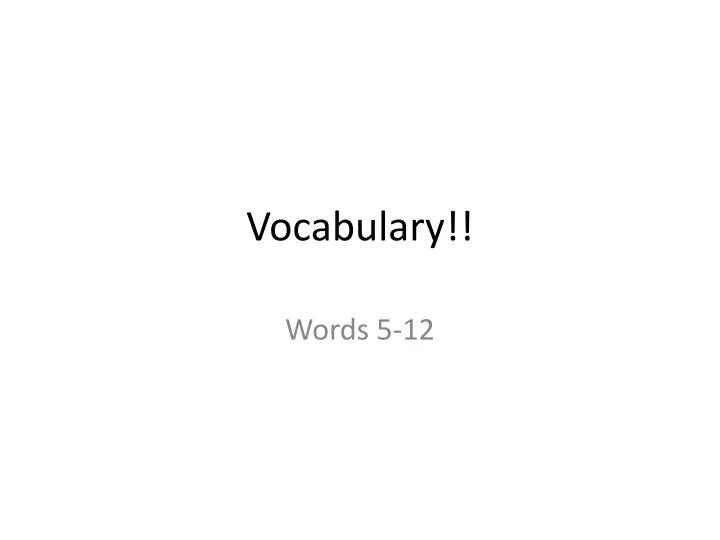 vocabulary