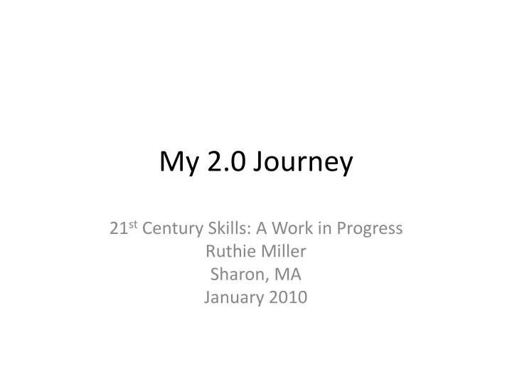 my 2 0 journey