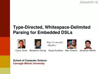 Type-Directed, Whitespace-Delimited Parsing for Embedded DSLs