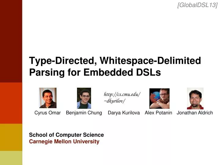 type directed whitespace delimited parsing for embedded dsls