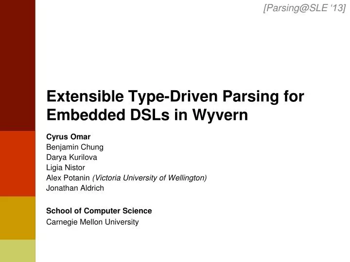 extensible type driven parsing for embedded dsls in wyvern