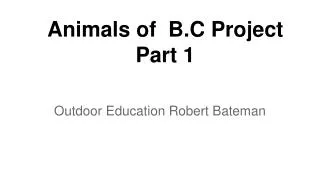 Animals of B.C Project Part 1