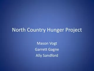 North Country Hunger Project