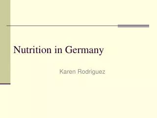 Nutrition in Germany