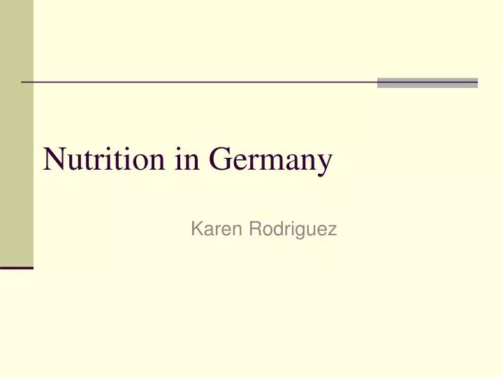 nutrition in germany