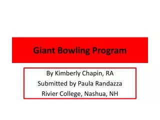 Giant Bowling Program