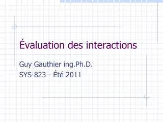 valuation des interactions
