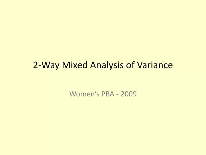 2 way mixed analysis of variance