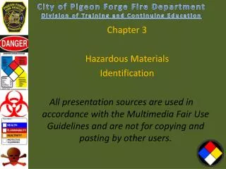 Chapter 3 Hazardous Materials Identification
