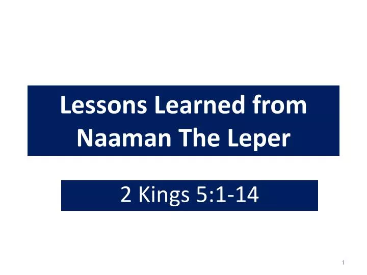 lessons learned from naaman the leper