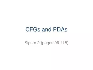 CFGs and PDAs