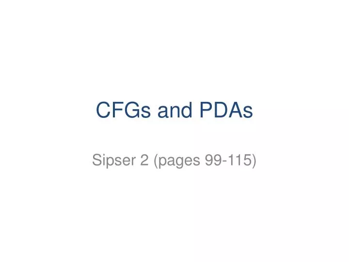 cfgs and pdas