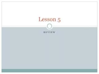 lesson 5