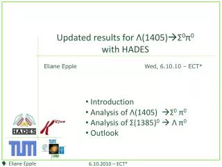 Updated results for ? (1405) ? ? 0 ? 0 with HADES