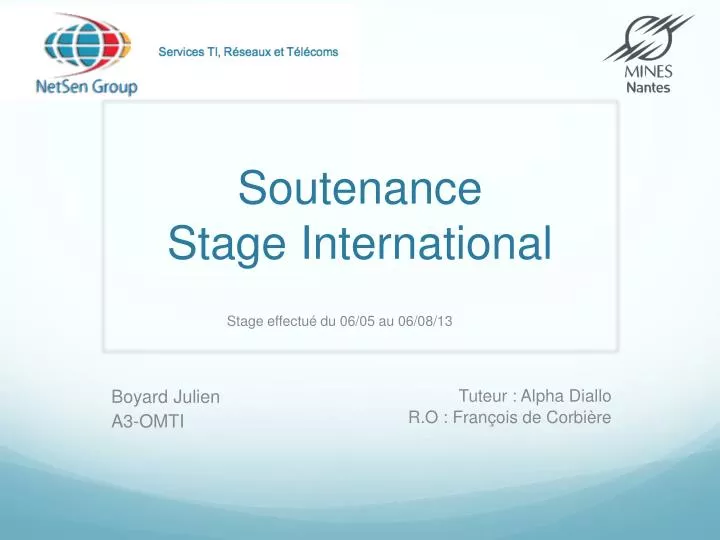 soutenance stage international