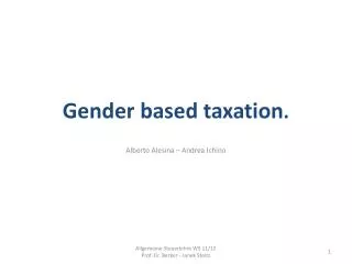 gender based taxation