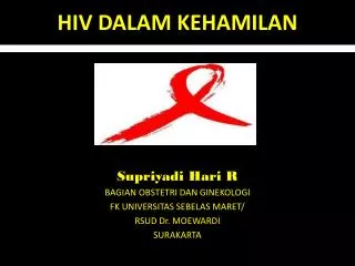 hiv dalam kehamilan