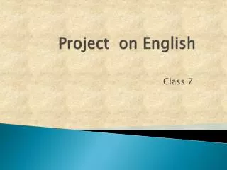 Project on English
