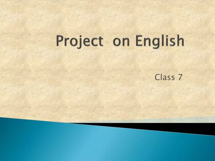 project on english