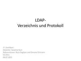 LDAP- Verzeichnis und Protokoll