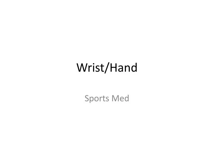 wrist hand