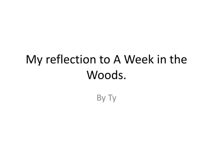 my reflection to a week in the woods