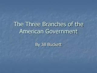 The Three Branches of the American Government