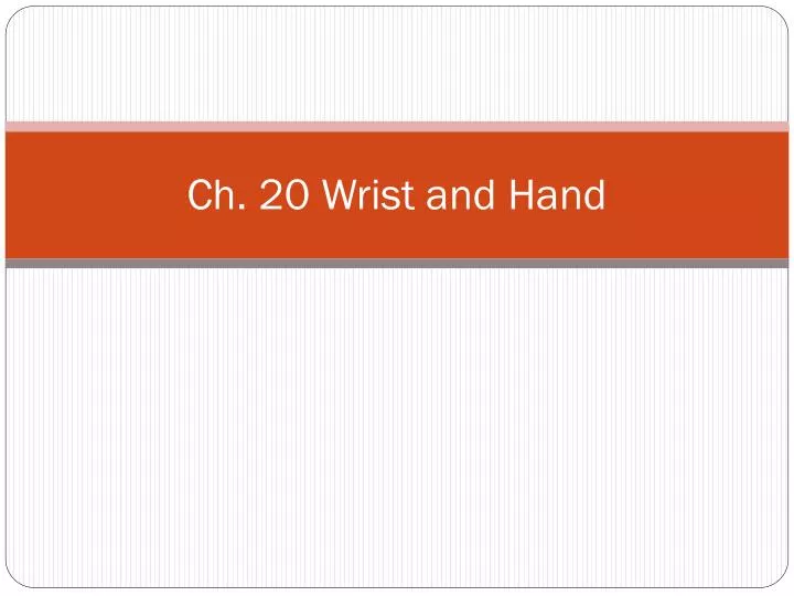 ch 20 wrist and hand