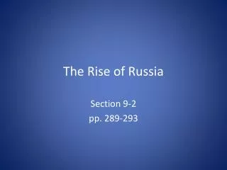 The Rise of Russia