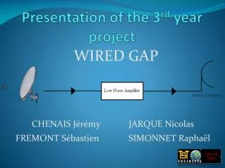 Presentation of the 3 rd year project