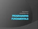 Programming Fundamentals - slide 1