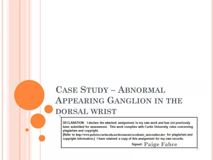 case study abnormal appearing ganglion in the dorsal wrist