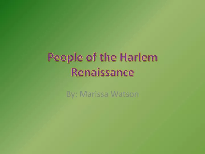 people of the harlem renaissance