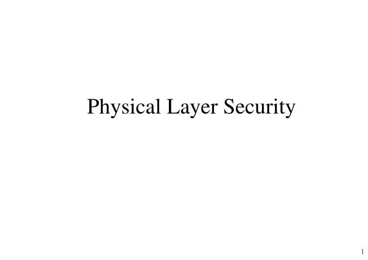 physical layer security