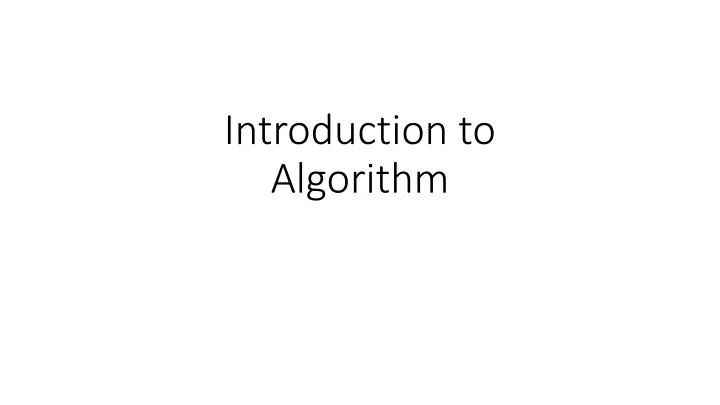 introduction to algorithm