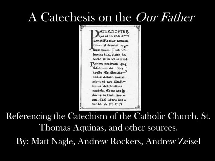 a catechesis on the our father